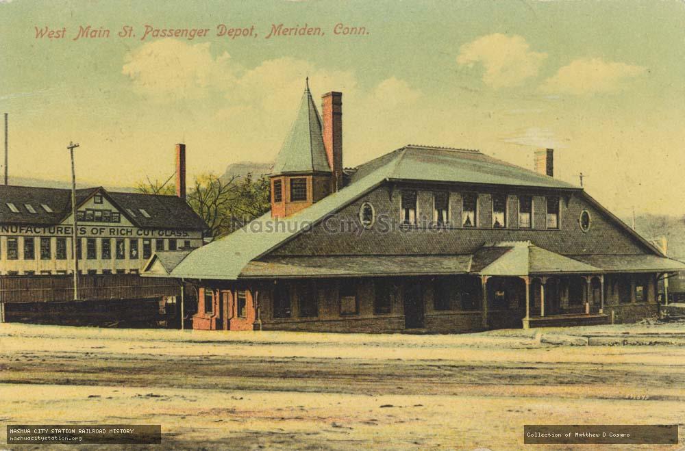 Postcard: West Main Street Passenger Depot, Meriden, Connecticut